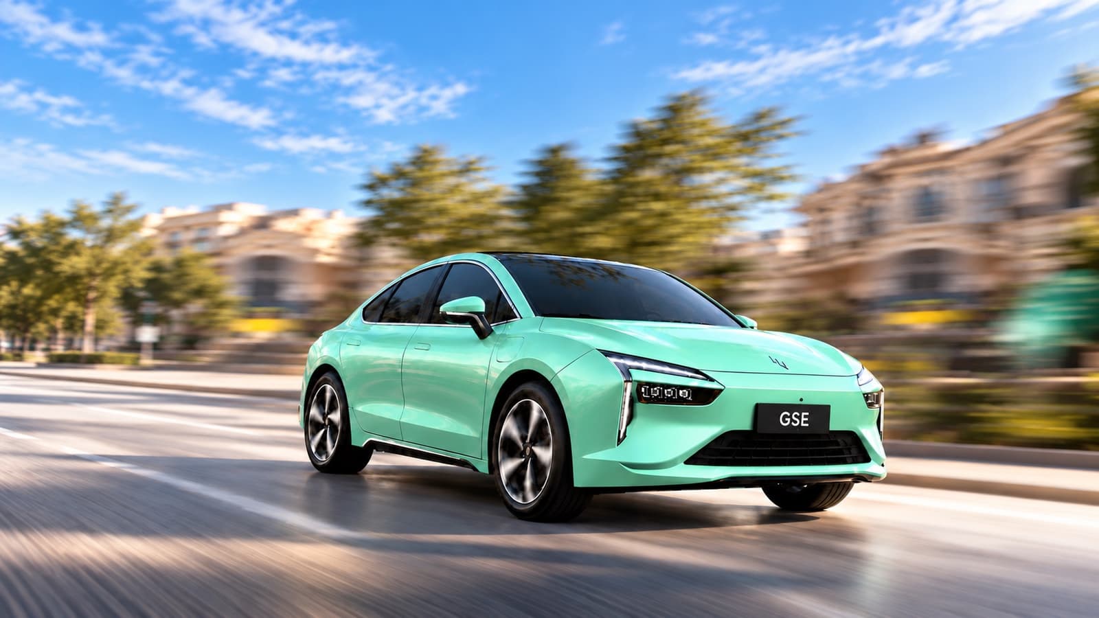 EVEASY GSE in green driving along a city street